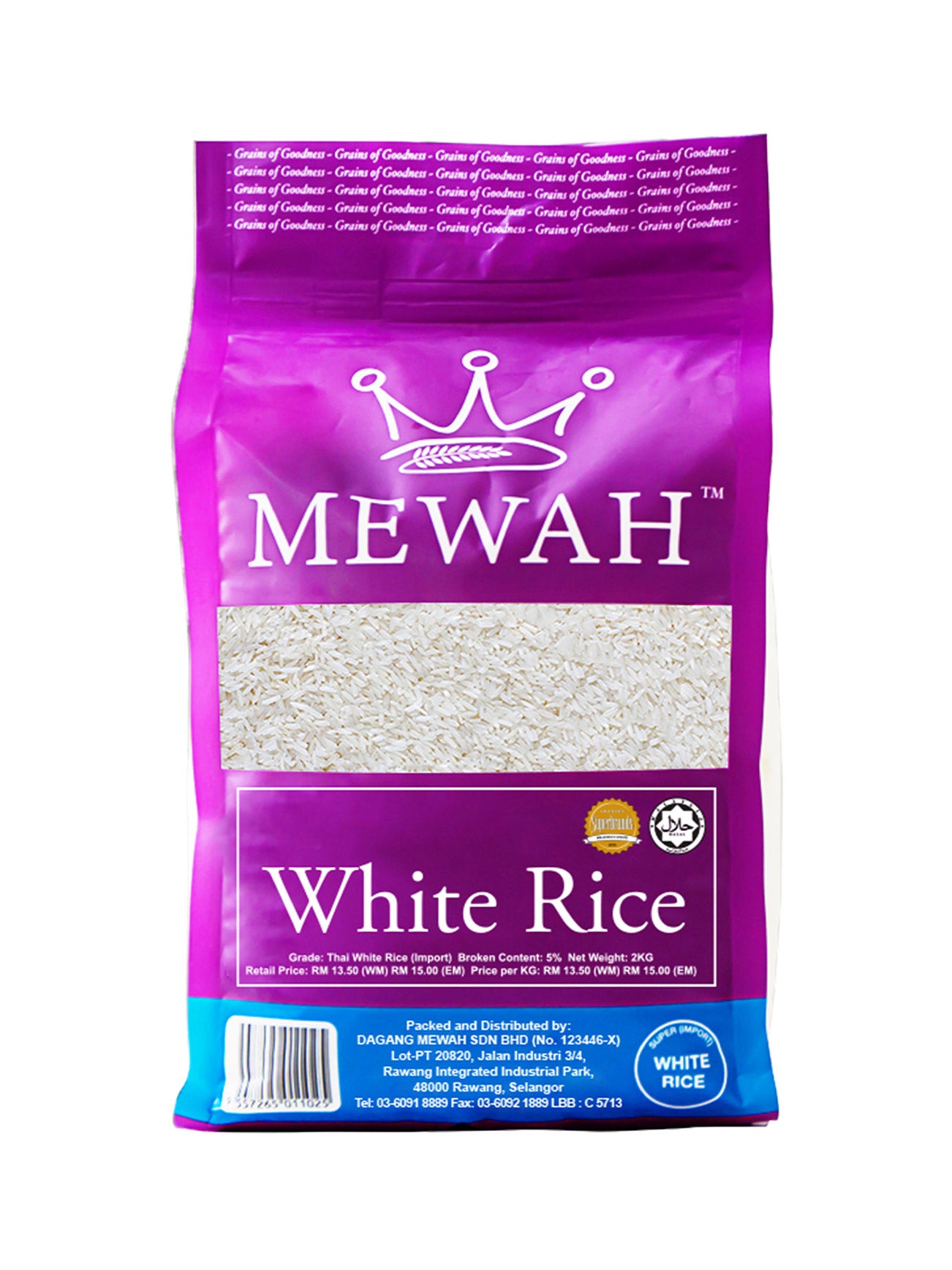 MEWAH THAI WHITE RICE 2KG